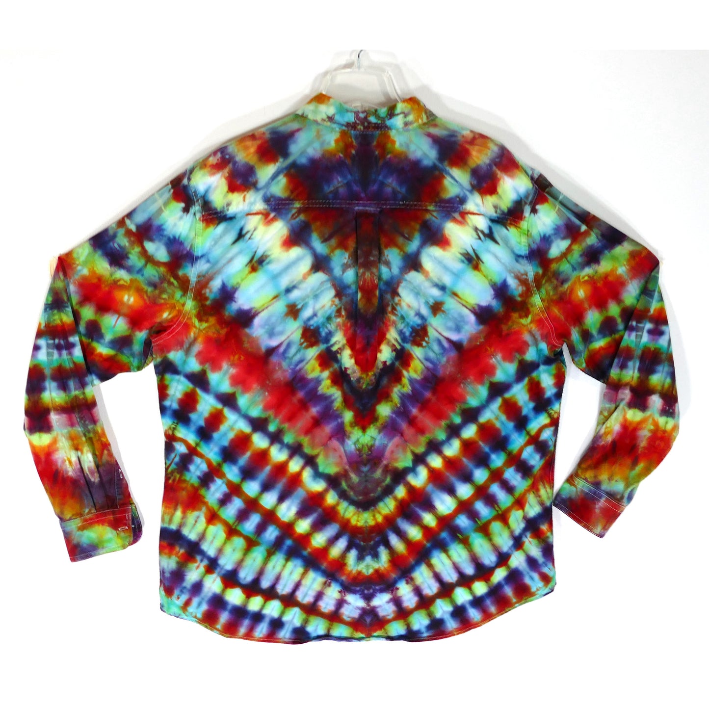2XL CHAPS BUTTON DOWN TIE DYE SHIRT