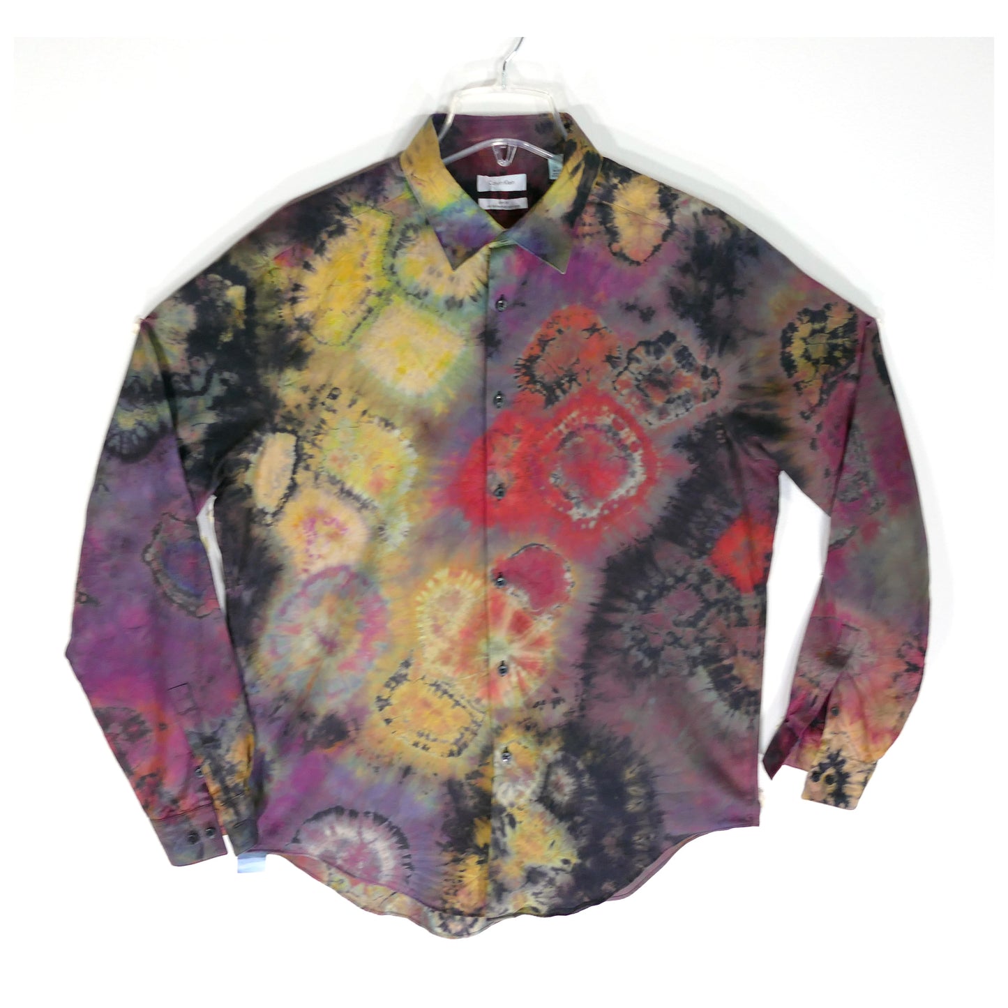 CALVIN KLEIN Button Down BEAUTIFUL TIE DYE shirt 17 36/37