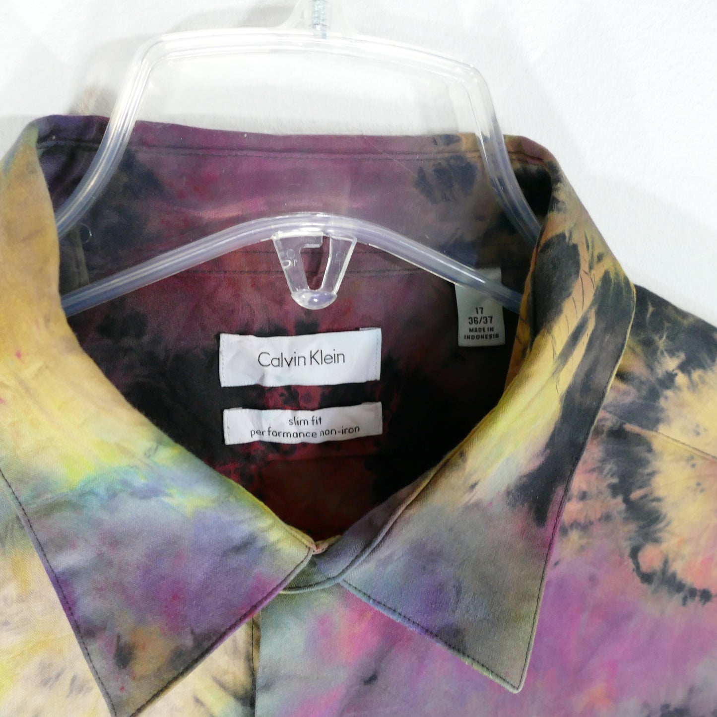 CALVIN KLEIN Button Down BEAUTIFUL TIE DYE shirt 17 36/37