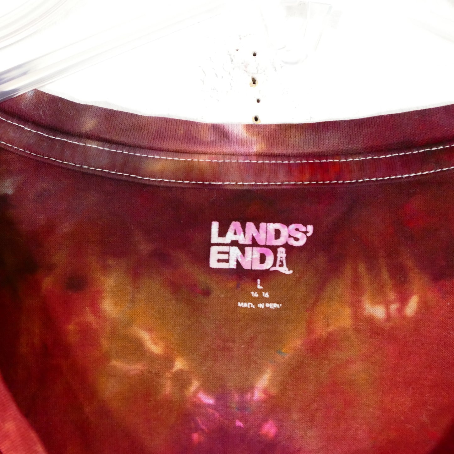 TIE DYED Long Tee Lands End: Size Large