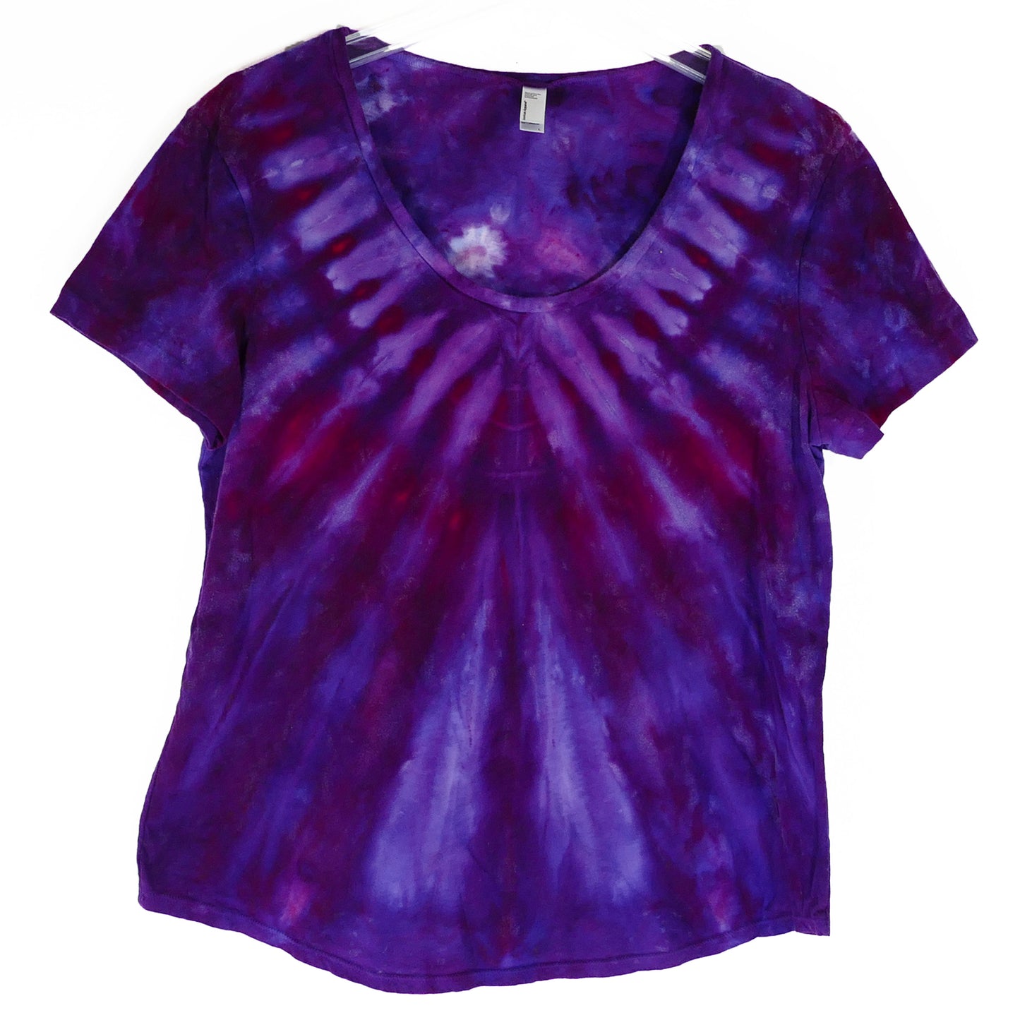 LARGE SCOOP NECK Tie Dye Tee: PURPLE FLOW