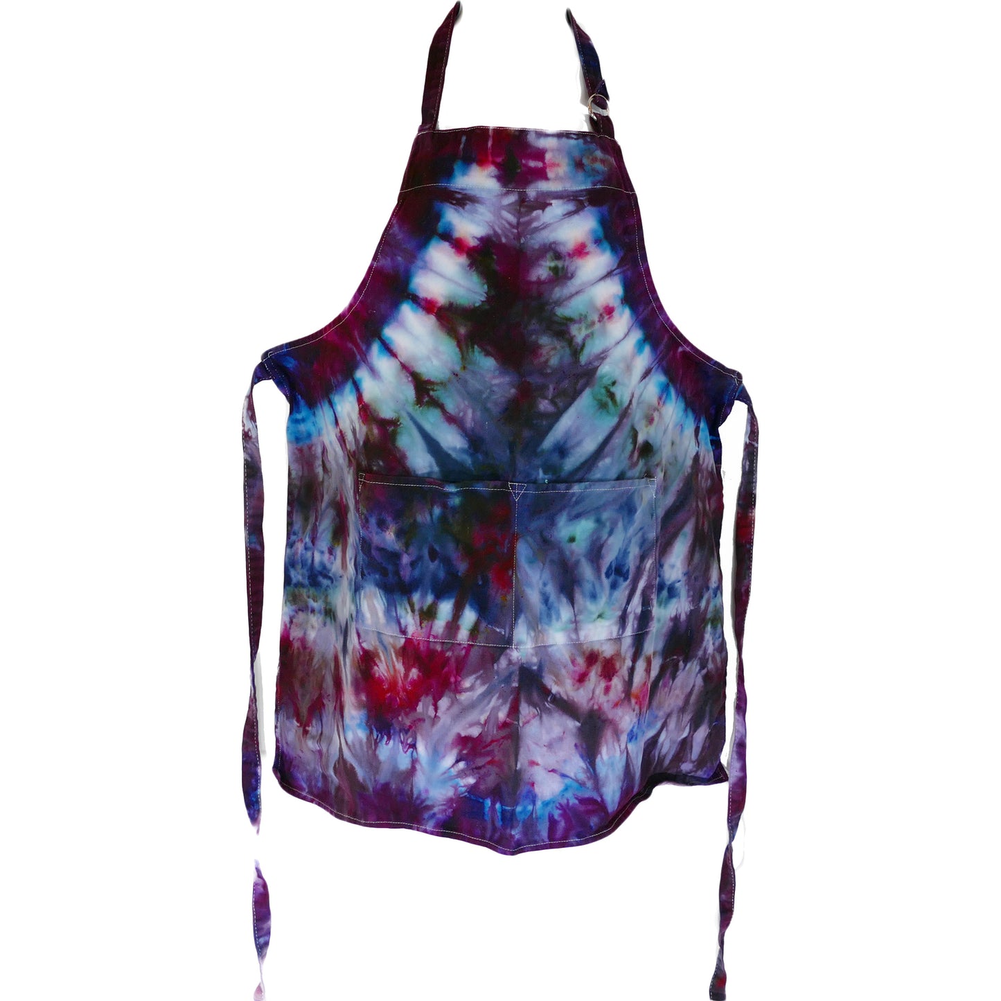 TIE-DYED APRON 2 pockets PURPLE ICE