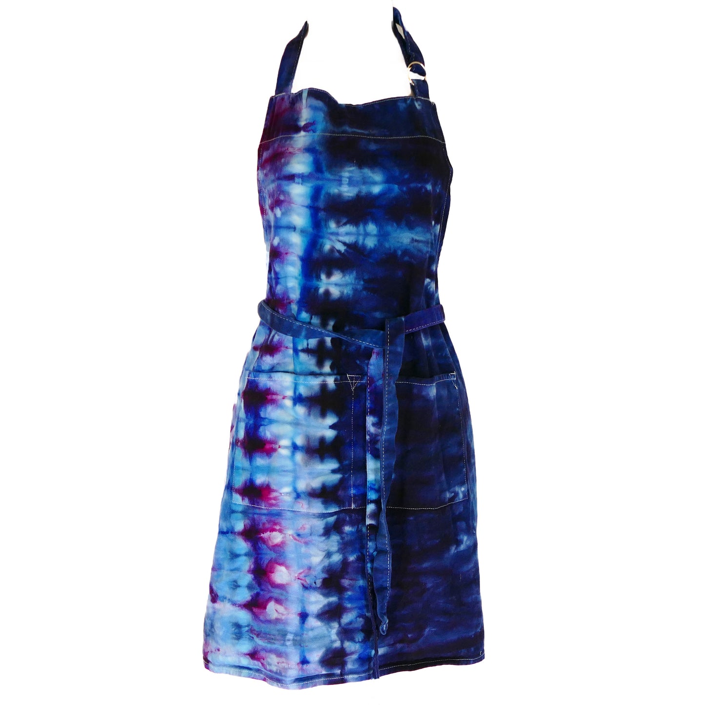 TIE-DYED APRON 2 pockets BLUE