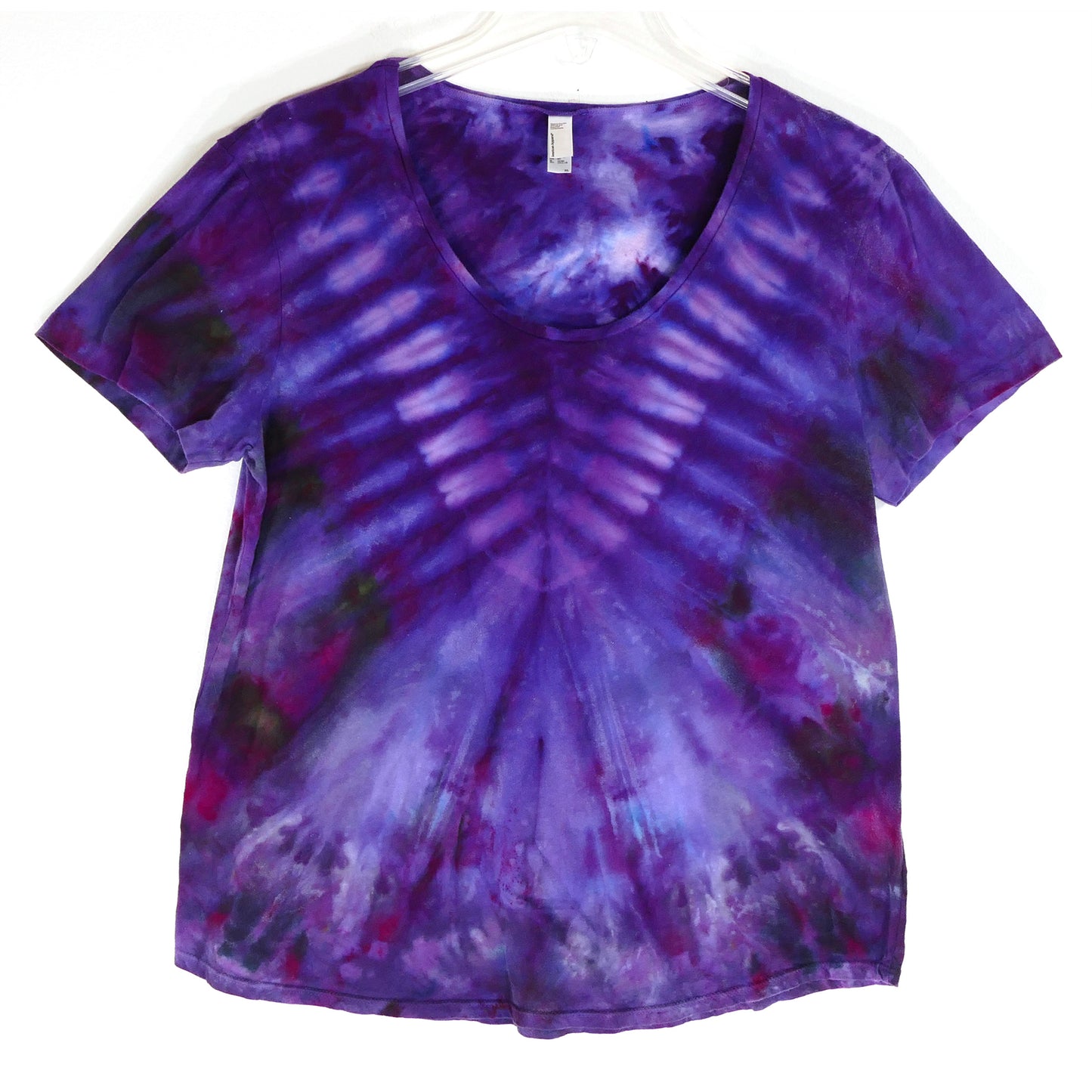 XL SCOOP NECK Tie Dye Tee: PURPLE VEE