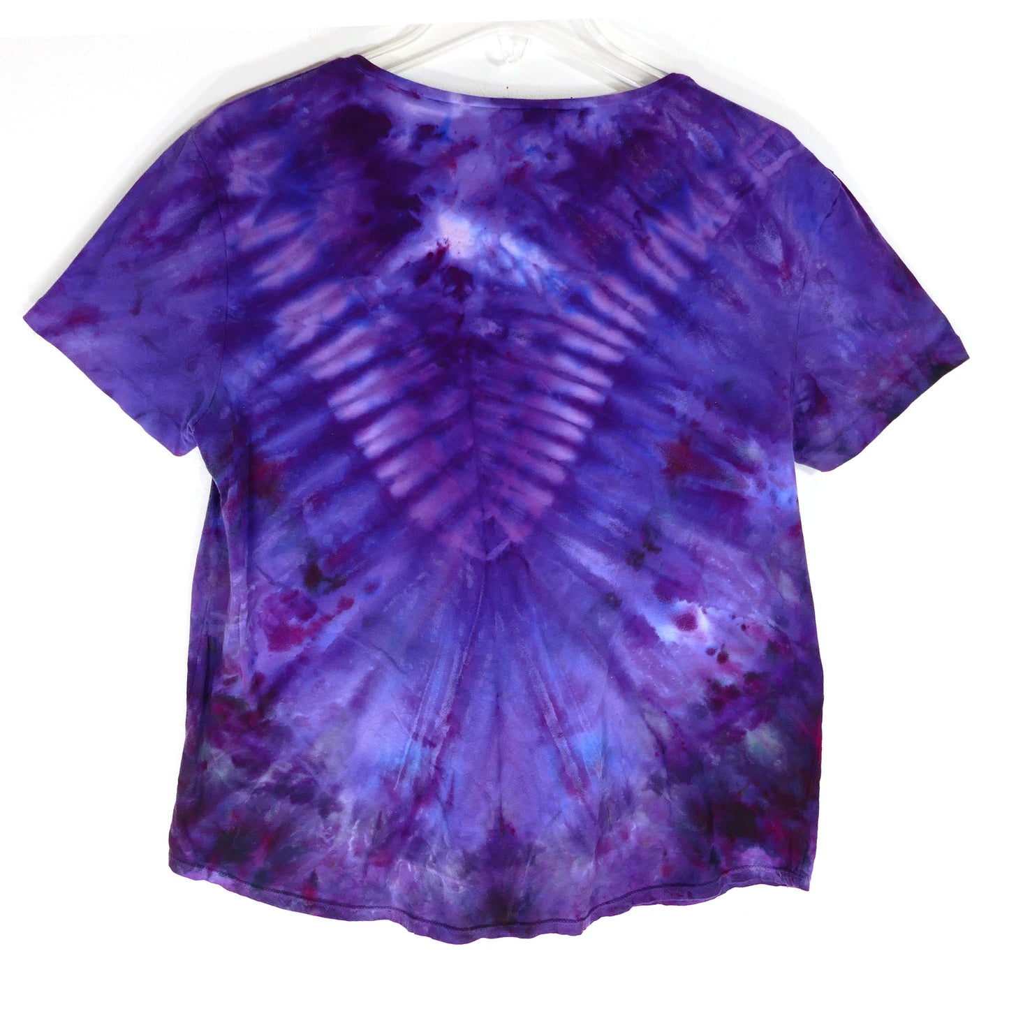 XL SCOOP NECK Tie Dye Tee: PURPLE VEE