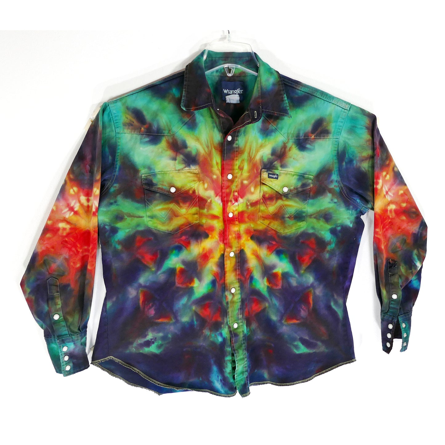 XL WRANGLER PEARL SNAP!!!! Tie Dye Shirt!