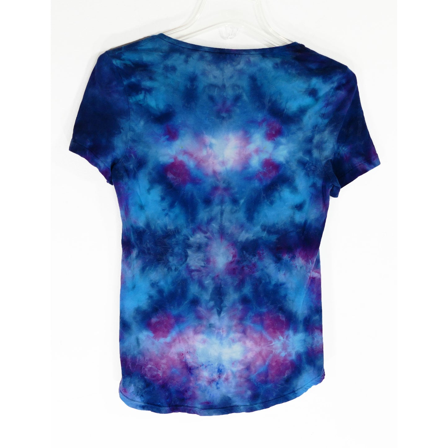 XS SCOOP Neck Tie Dye TEE: Blues and Light