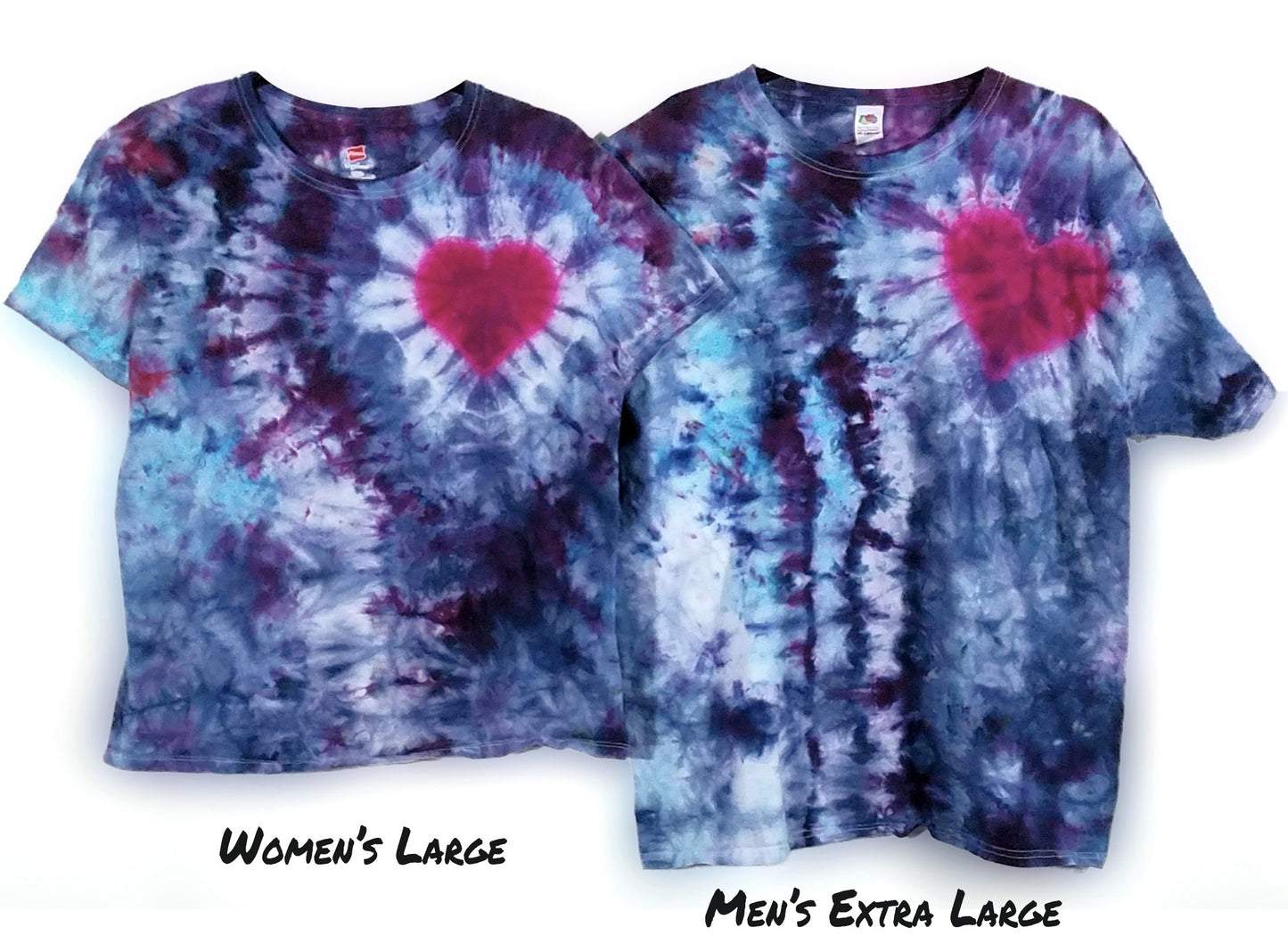 Dyed Together: Hearts on Hearts Men's Xl and Ladies Large