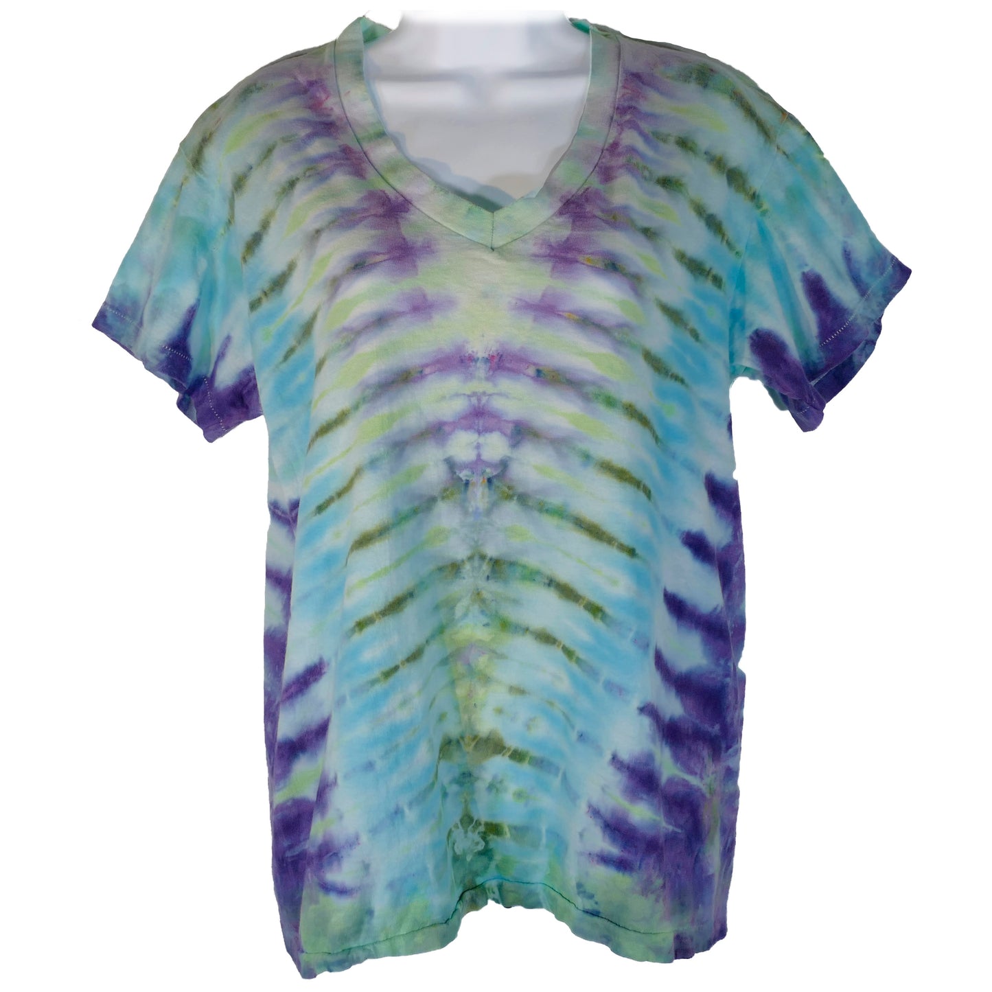 LARGE V-NECK HAWAII Purple & Green