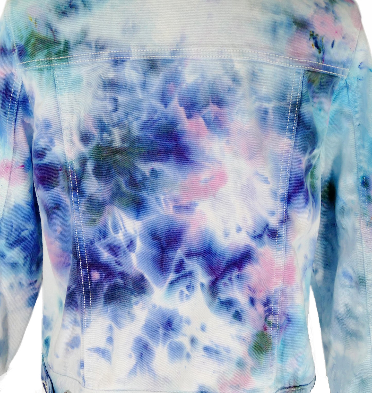 Hand Dyed Denim Jacket: Billowing Blues Size Large