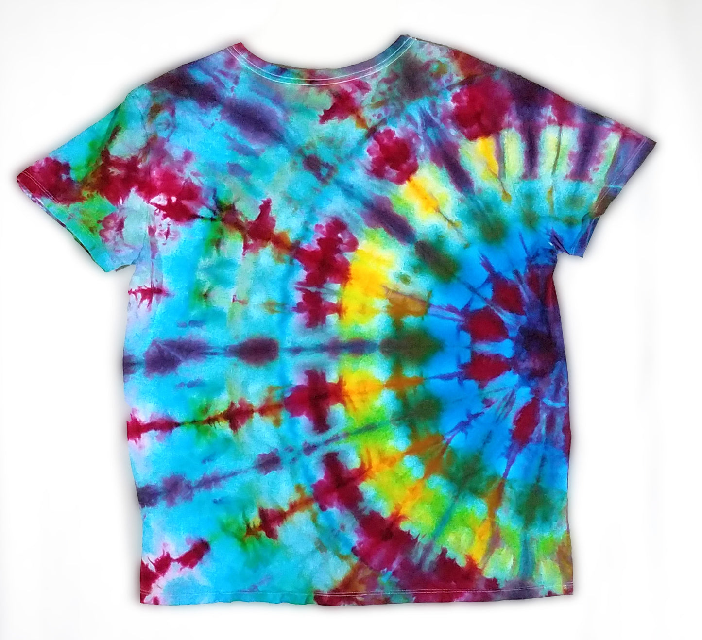 Ladies XL Crew Neck Short Sleeve Tie Dye Wheel design