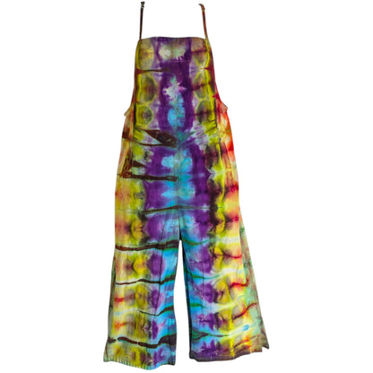 MEDIUM TIE DYED WIDE LEG OVERALLS M FRUIT FLAVORS