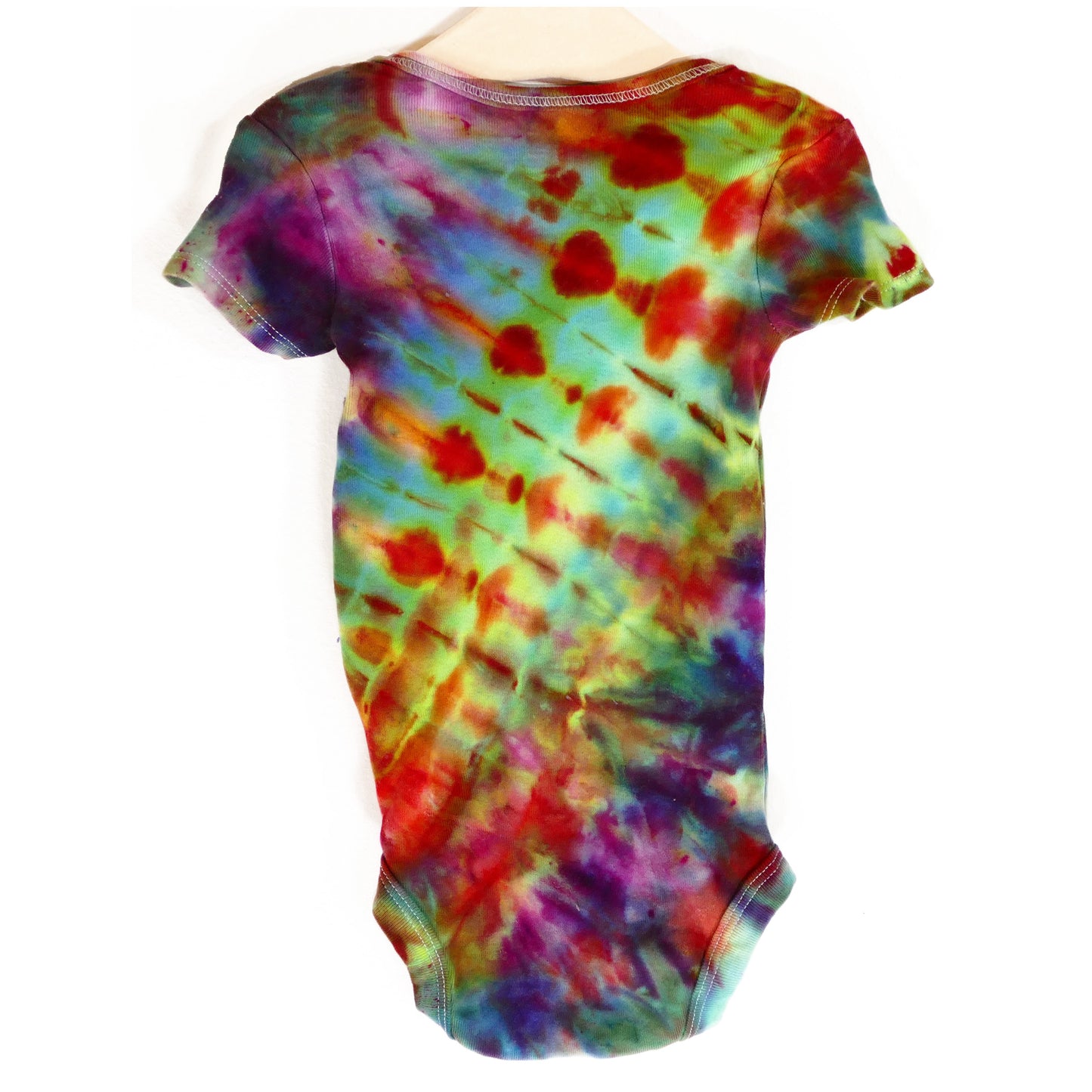 Twelve 12 months  Tie Dyed Onesie rainbow