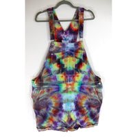 2X  SHORT-TIE-DYED-OVERALLS RAINBOW