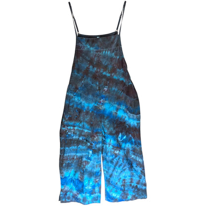 MEDIUM TIE DYED WIDE LEG OVERALLS Blue