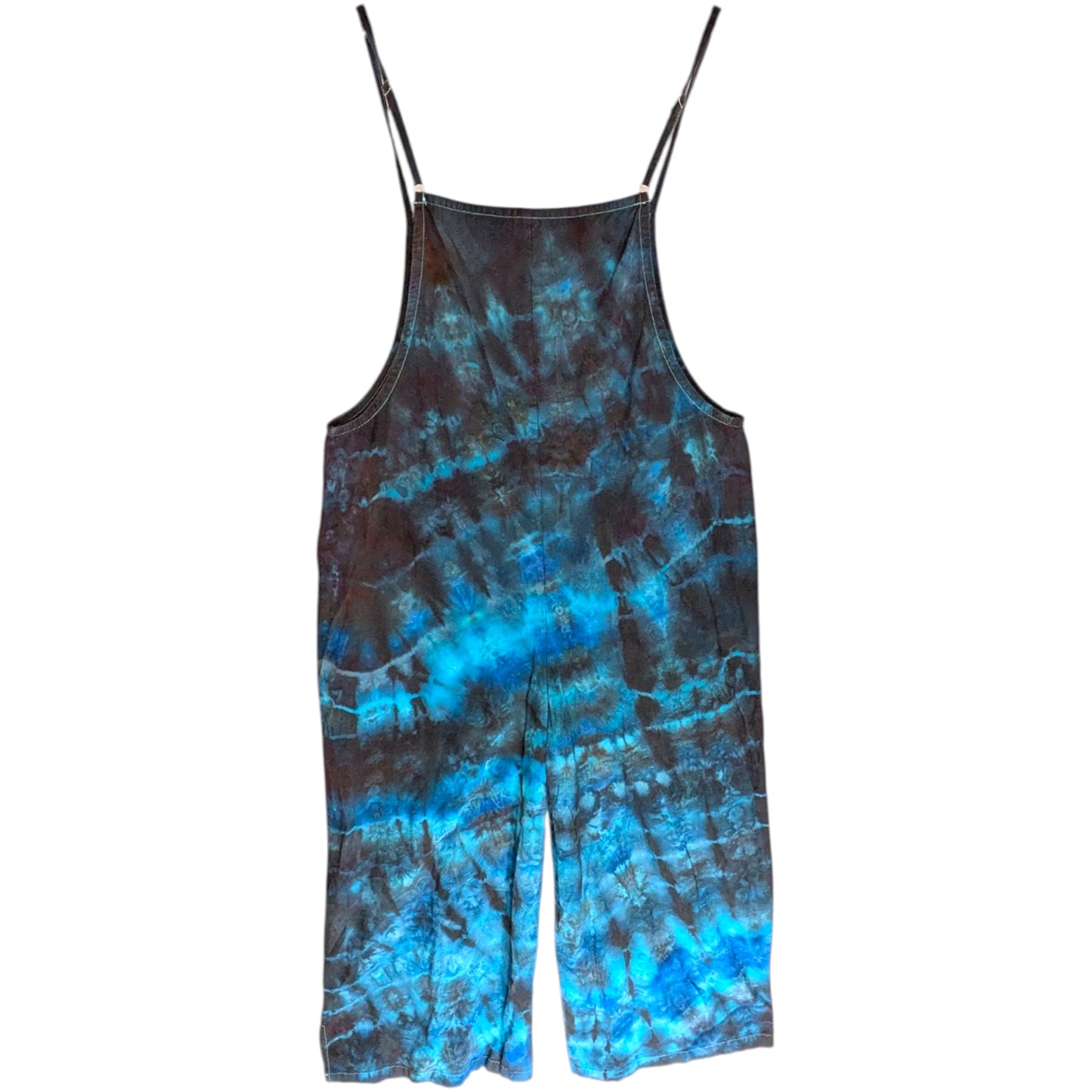 MEDIUM TIE DYED WIDE LEG OVERALLS Blue