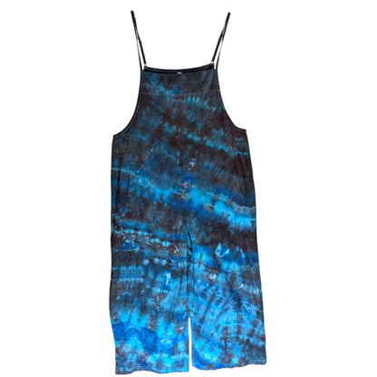 MEDIUM TIE DYED WIDE LEG OVERALLS Blue