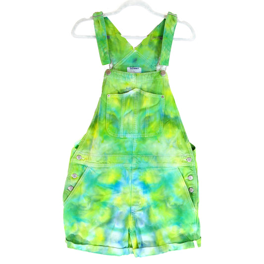 LARGE  SHORT-TIE-DYED-OVERALLS MINT GREEN