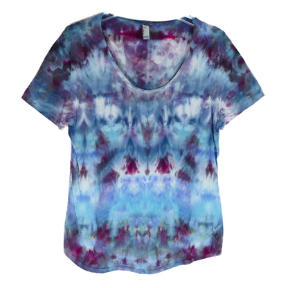LARGE SCOOP NECK Tie Dye BLUE AND PURPLE