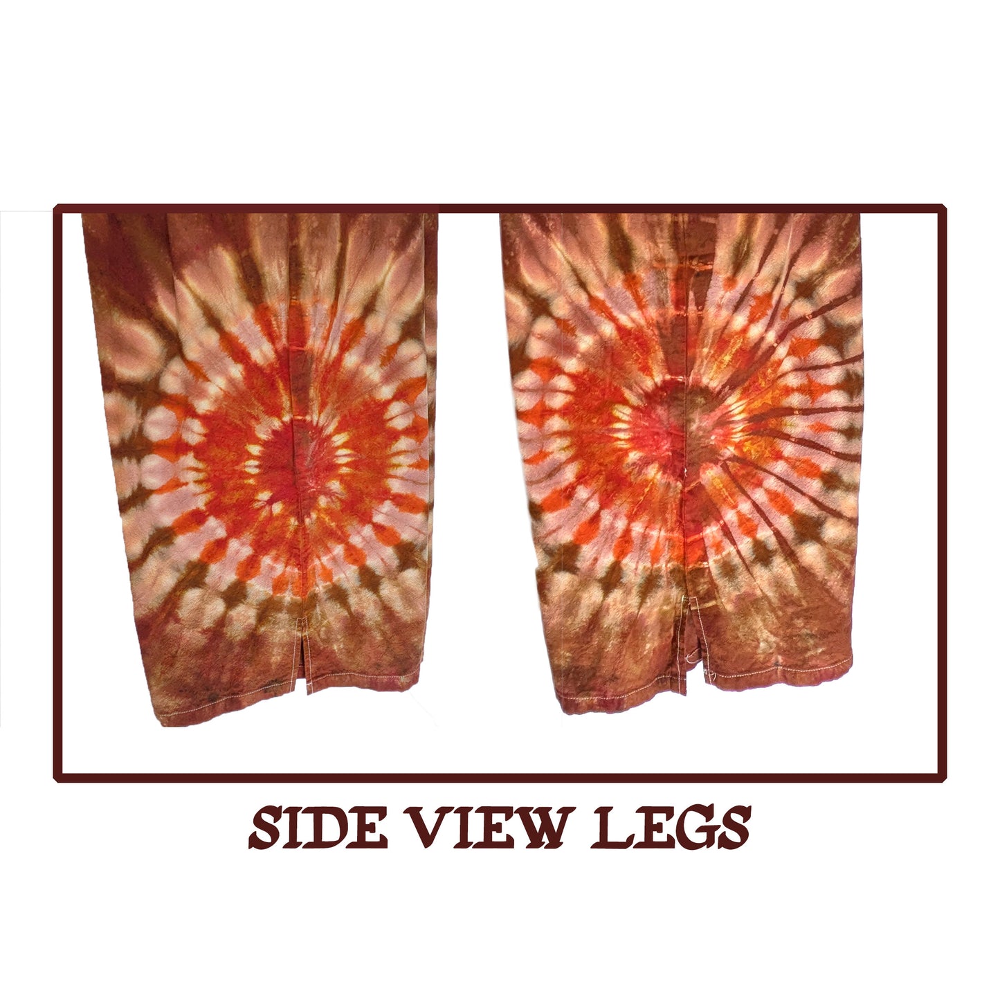 MEDIUM TIE DYED WIDE LEG OVERALLS Orange Sunflowers