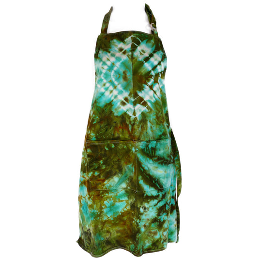 TIE-DYED APRON 2 pockets GREEN