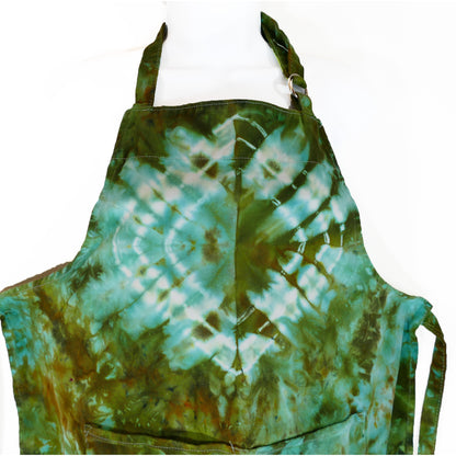 TIE-DYED APRON 2 pockets GREEN