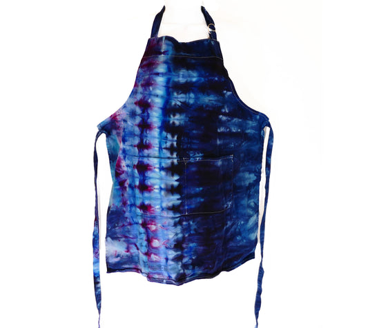 TIE-DYED APRON 2 pockets BLUE