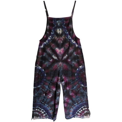 EXTRA SMALL TIE DYED WIDE LEG OVERALLS XS DARK PURPLE