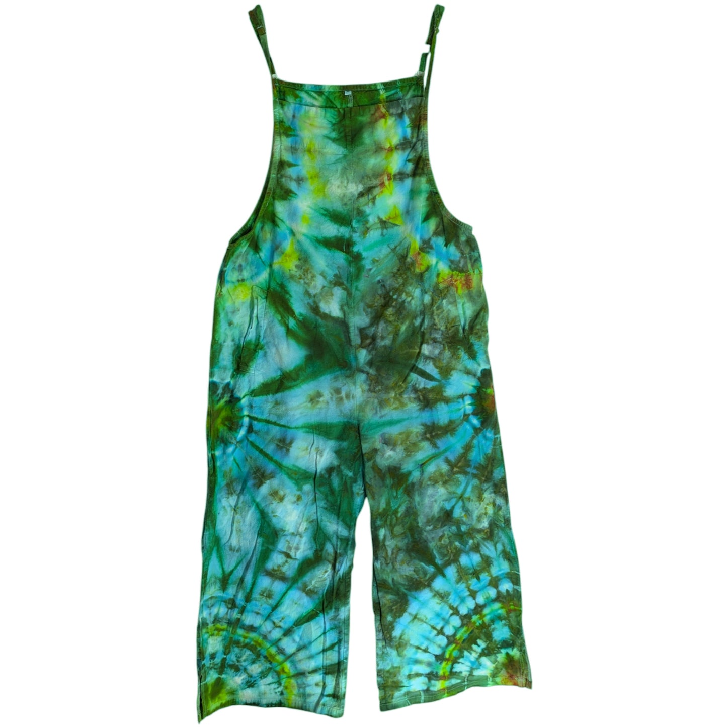 EXTRA LARGE TIE DYED WIDE LEG OVERALLS XL GREEN