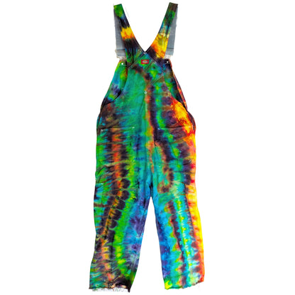 Tie Dyed Dickies Overalls Size 36x25 CROPPED RAW HEM