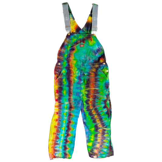 Tie Dyed Dickies Overalls Size 36x25 CROPPED RAW HEM