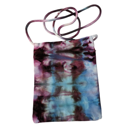 Tie Dyed Little Zipper Bag: Blue and Purple