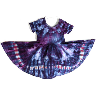 Ice Dyed Dress Girls Size 6 DEEP PURPLE