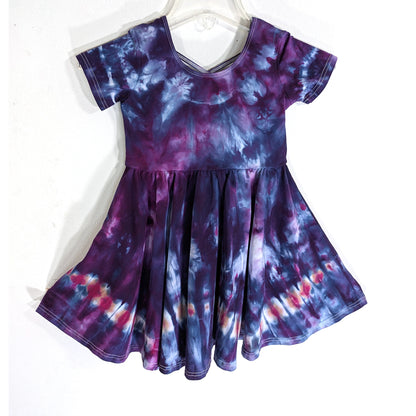 Ice Dyed Dress Girls Size 6 DEEP PURPLE