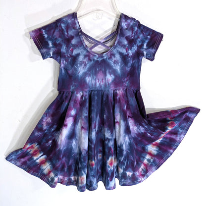 Ice Dyed Dress Girls Size 6 DEEP PURPLE