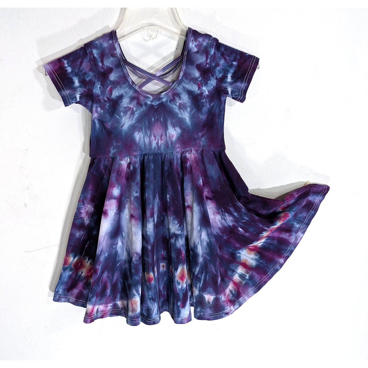 Ice Dyed Dress Girls Size 6 DEEP PURPLE