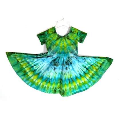 Ice Dyed Dress Girls Size 7 GREEN & BLUE