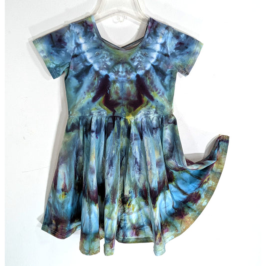 Ice Dyed Dress Girls Size 8 BLUE BIRDS