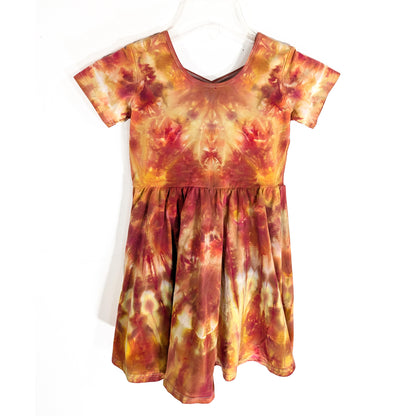 Ice Dyed Dress Girls Size 8 ORANGE