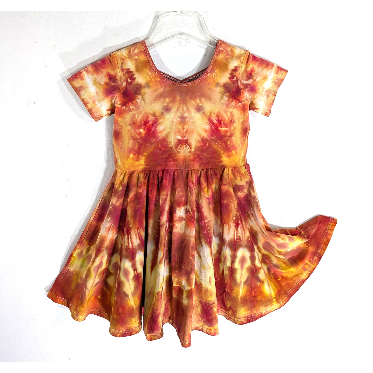 Ice Dyed Dress Girls Size 8 ORANGE