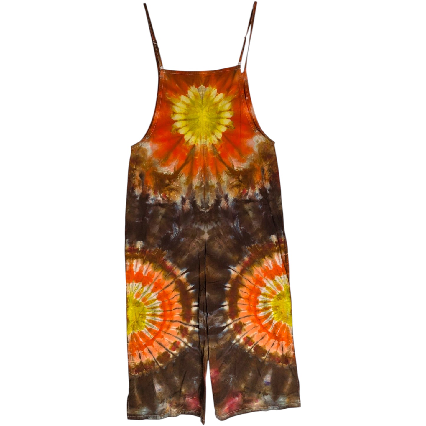 MEDIUM TIE DYED WIDE LEG OVERALLS Sunflowers