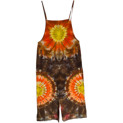 MEDIUM TIE DYED WIDE LEG OVERALLS Sunflowers