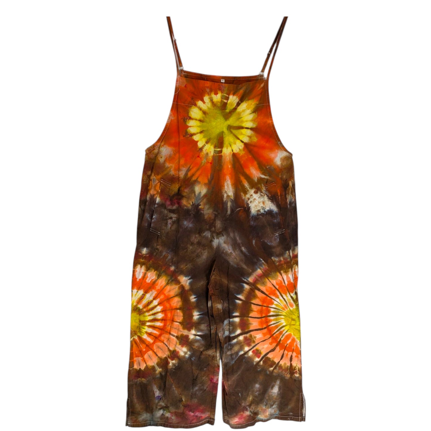 MEDIUM TIE DYED WIDE LEG OVERALLS Sunflowers