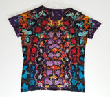 Icy Hot V Neck Tie Dye Tee Shirt Large Ladies cut