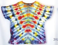 3XL Short Sleeve Tie-Dyed Tee Shirt Light and Bright