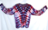 Large Long Sleeve Tie Dye Earthy: red and blue