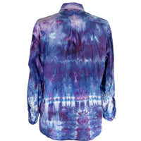 Blue Button Down Tie Dye 16 34-35 L