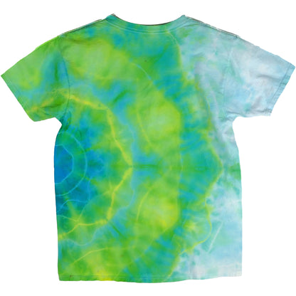 GREEN BLUE Side Design Tie Dye Tee Shirt Youth Large