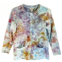 ICE DYED Medium LL Bean Cardigan Pearl Snaps    By Request