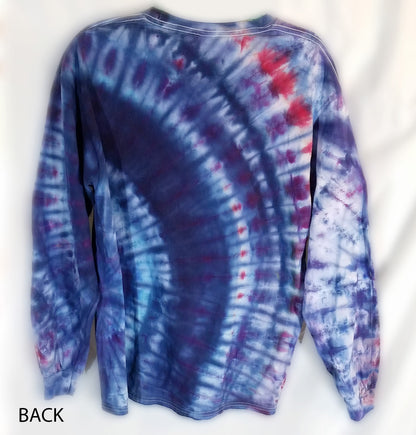SOLD! Large Long Sleeve Tie Dyed Mostly Dark Blue Shirt